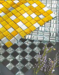 Gold and Silver glass mosaic tile